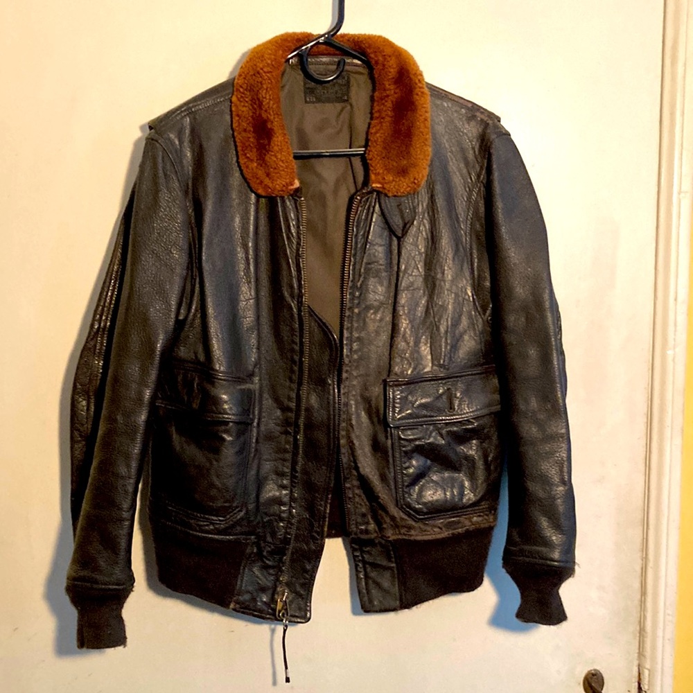 WW2 Bomber Jacket US NAVY w/Fur Collar P-001